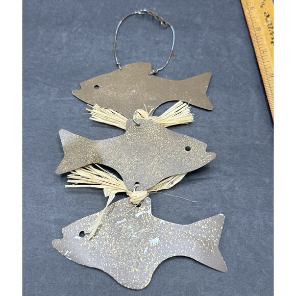 Metal Fish Hanging Wall Decor "Gone Fishin’ Again" Fishing Decor 10" L x 4.5" W - Picture 2 of 5